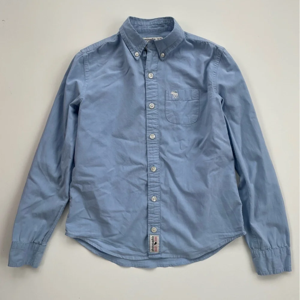 Abercrombie Kids Blue Oxford style Button Down Shirts LOT OF TWO Size 11/12 - Picture 6 of 9